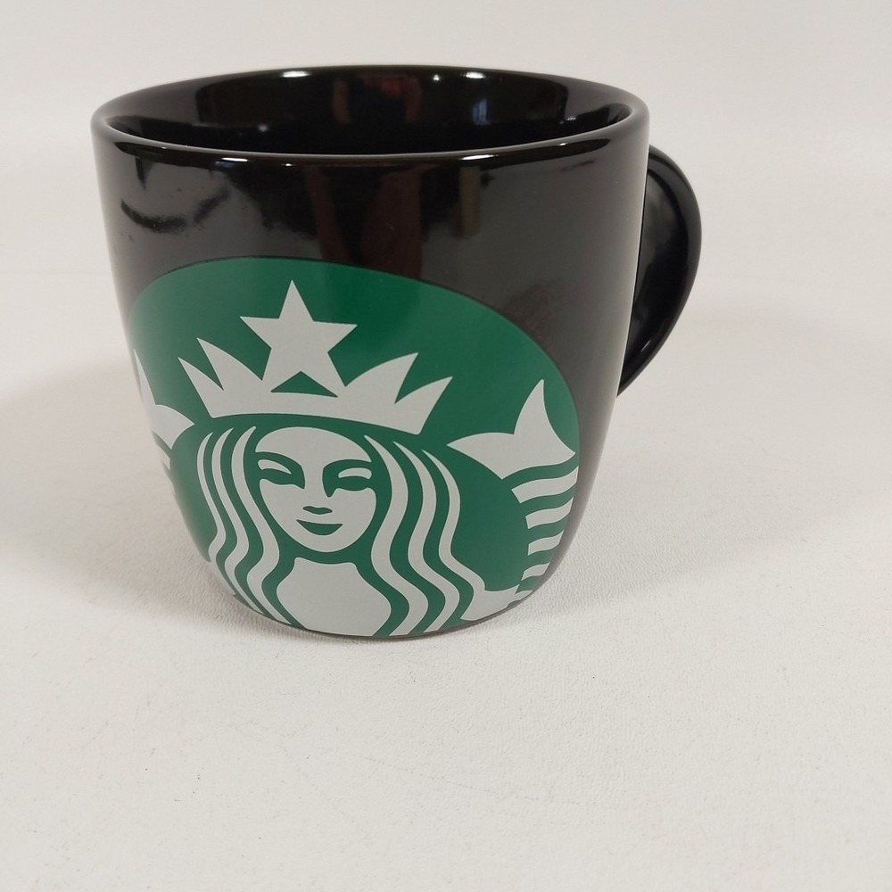 Starbucks 14 oz. Mermaid Logo Black/White/Green Coffee Mug